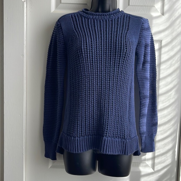 Rebecca Taylor Sweaters - Rebecca taylor crochet pull over blue crewneck size S